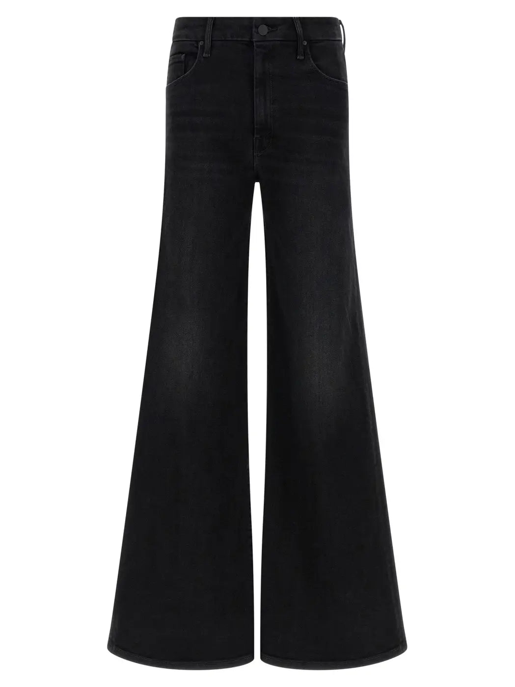 Mother Denim Black Cotton Flared Jeans