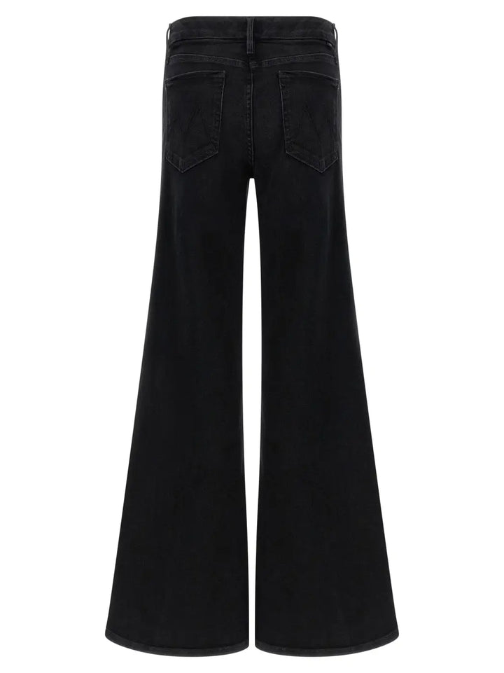 Mother Denim Black Cotton Flared Jeans