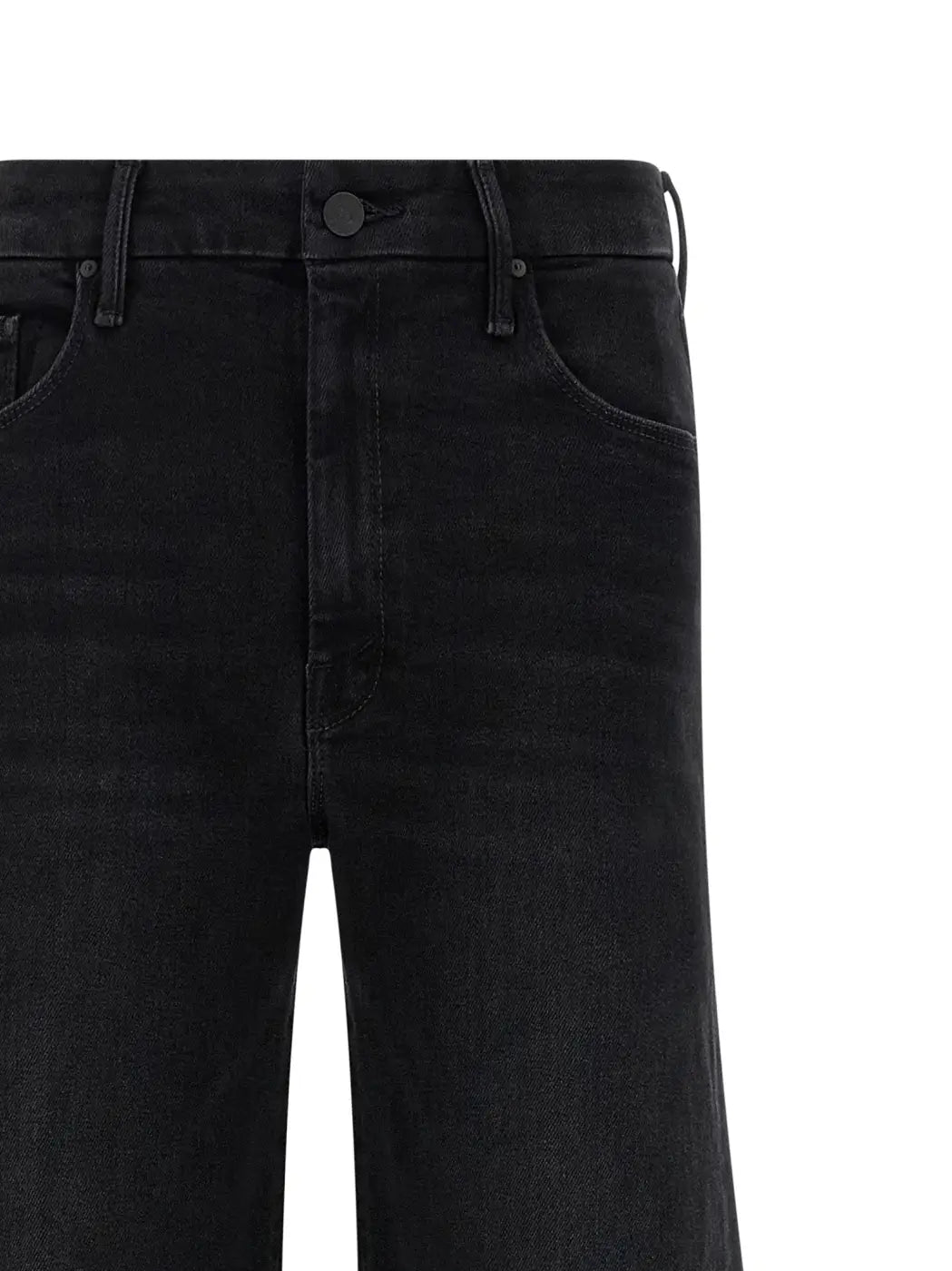 Mother Denim Black Cotton Flared Jeans