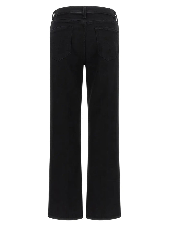 Mother Denim Black Cotton Flared Jeans