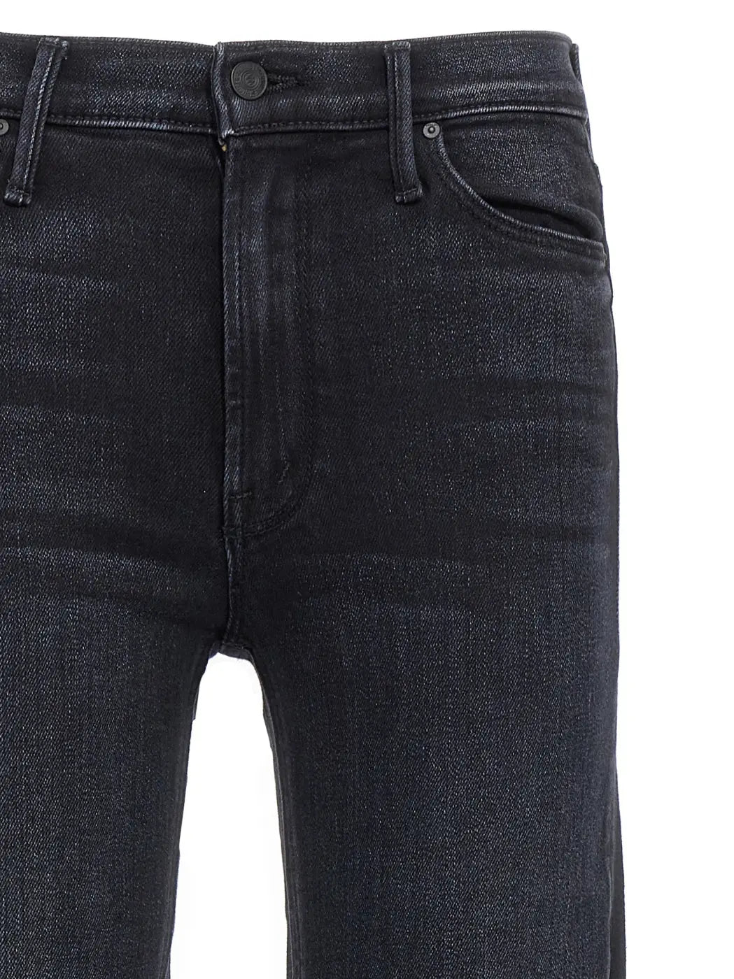 Mother Denim Black Cotton Slim Fit Jeans