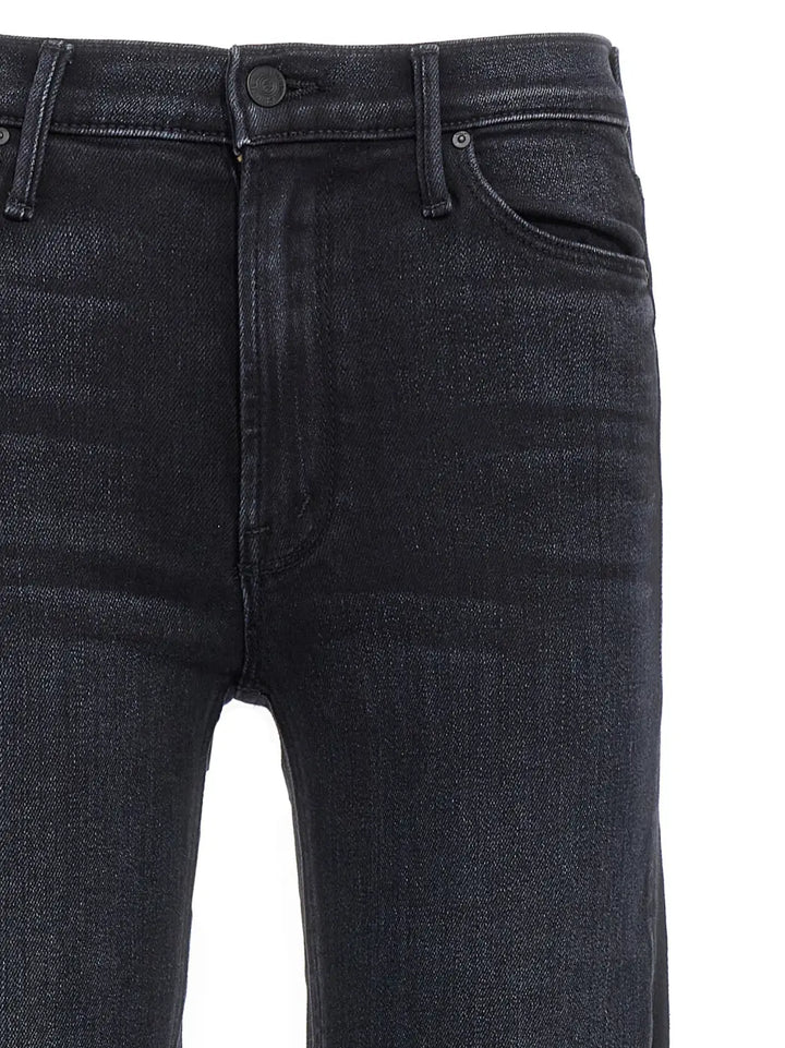Mother Denim Black Cotton Slim Fit Jeans
