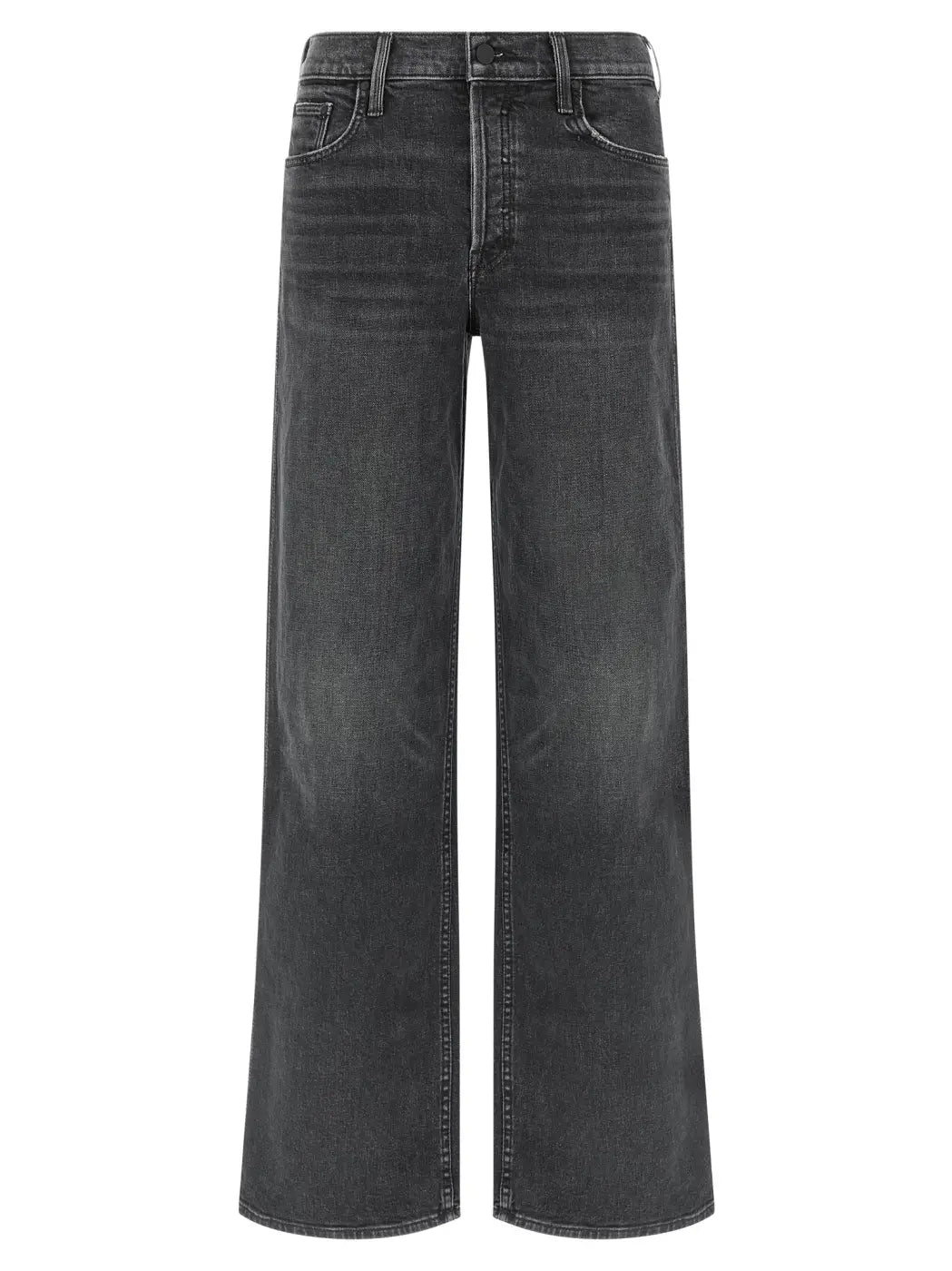 Mother Denim Black Cotton Straight-leg Jeans