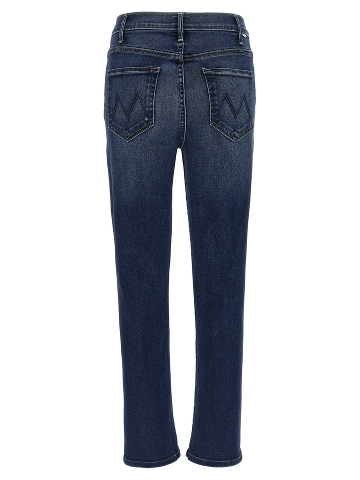 Mother Denim Blue Cotton Flared Jeans