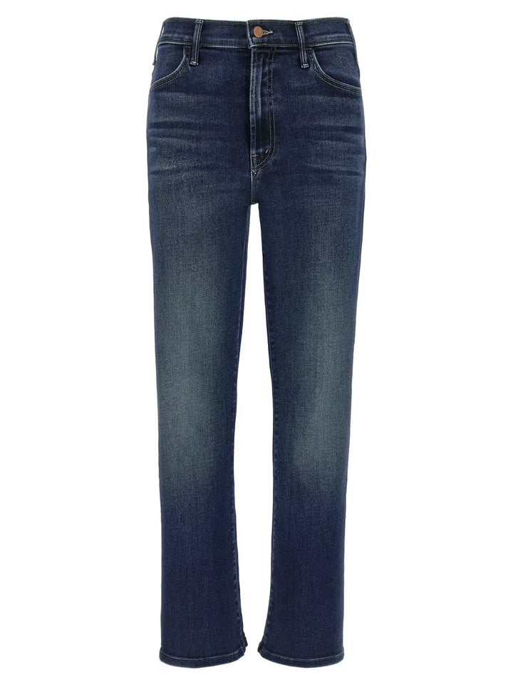 Mother Denim Blue Cotton Flared Jeans