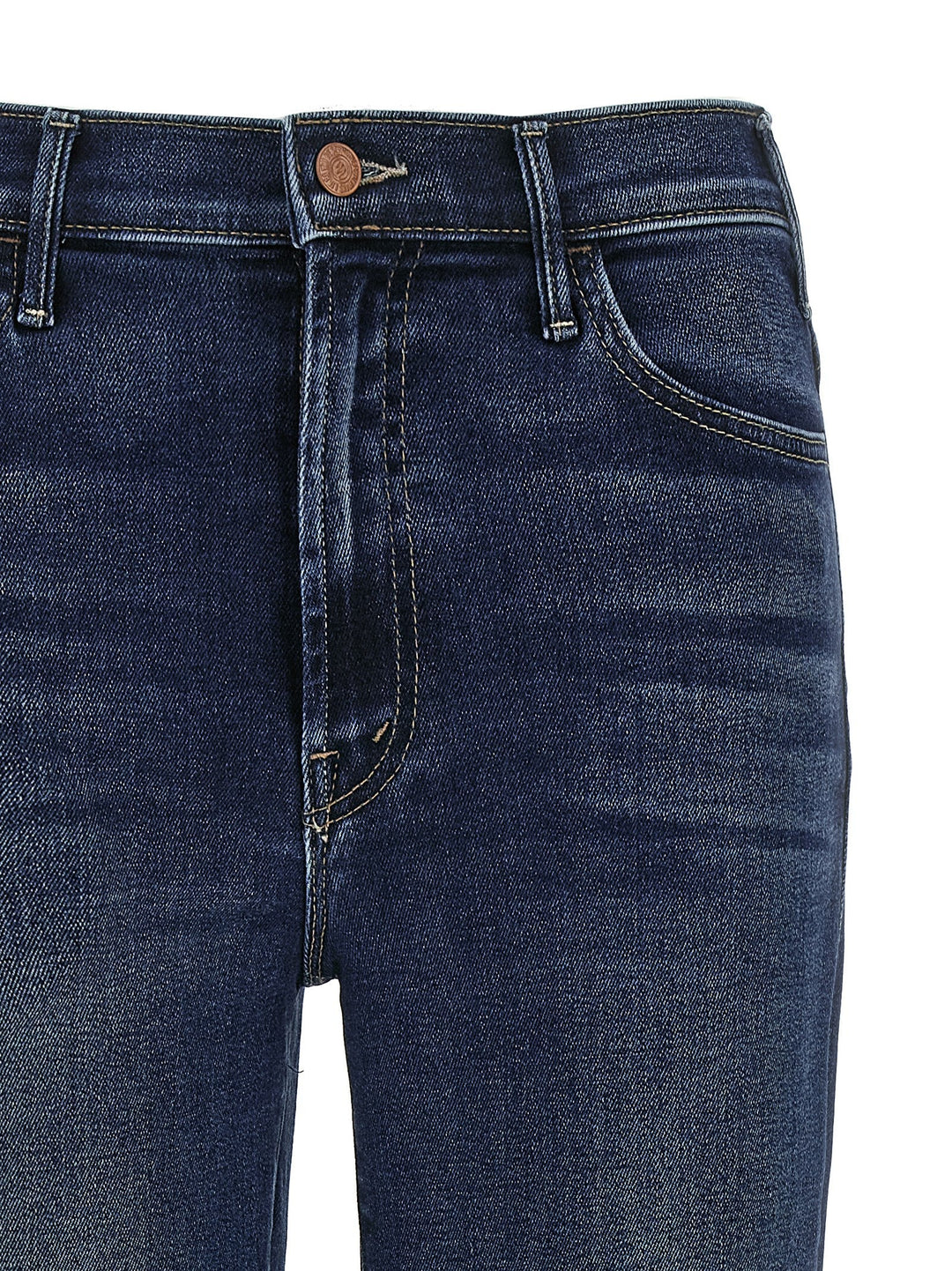 Mother Denim Blue Cotton Flared Jeans