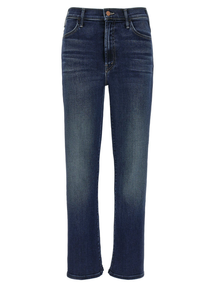 Mother Denim Blue Cotton Flared Jeans