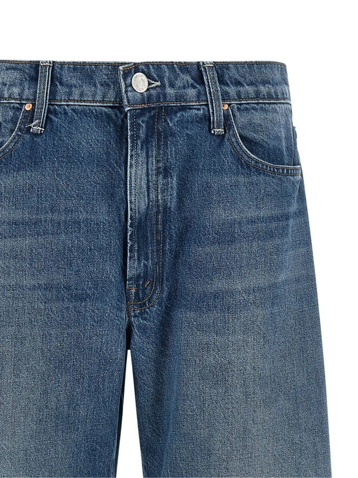 Mother Denim Blue Cotton Relaxed Fit Jeans
