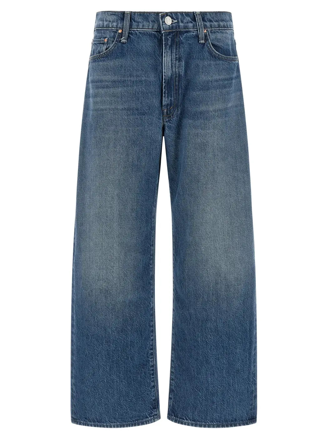 Mother Denim Blue Cotton Relaxed Fit Jeans