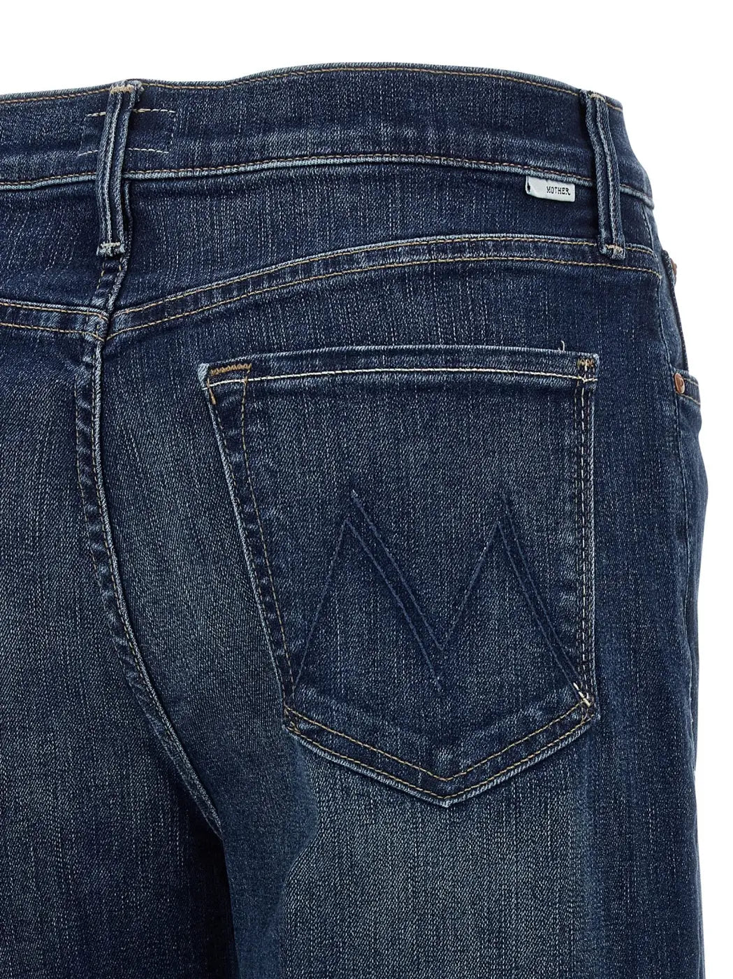 Mother Denim Blue Cotton Straight-leg Jeans