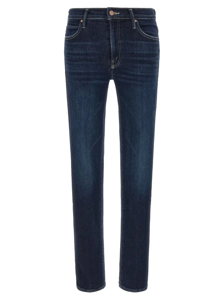 Mother Denim Blue Cotton Straight-leg Jeans