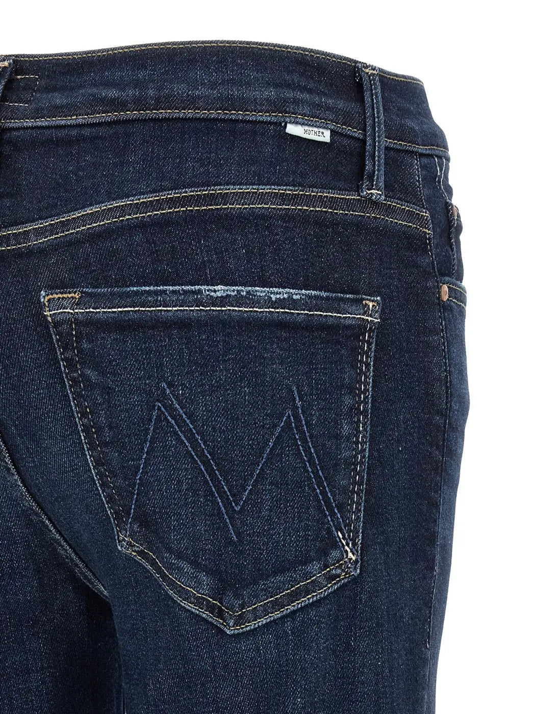Mother Denim Blue Cotton Straight-leg Jeans