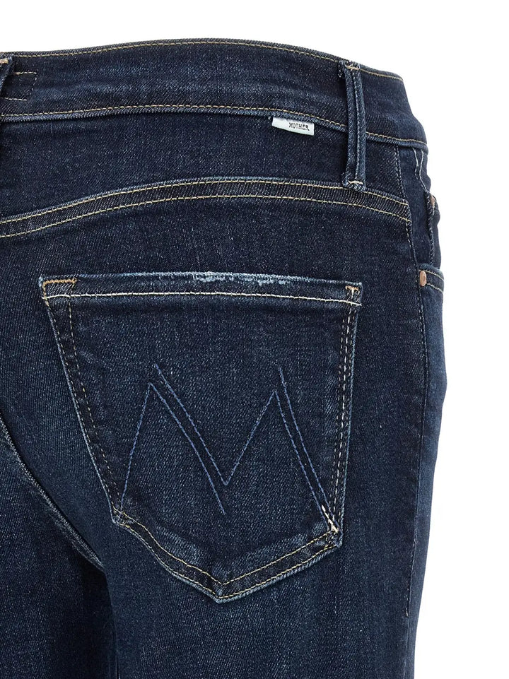 Mother Denim Blue Cotton Straight-leg Jeans