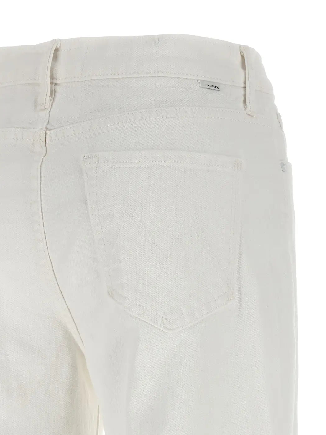 Mother Denim White Cotton Flared Jeans