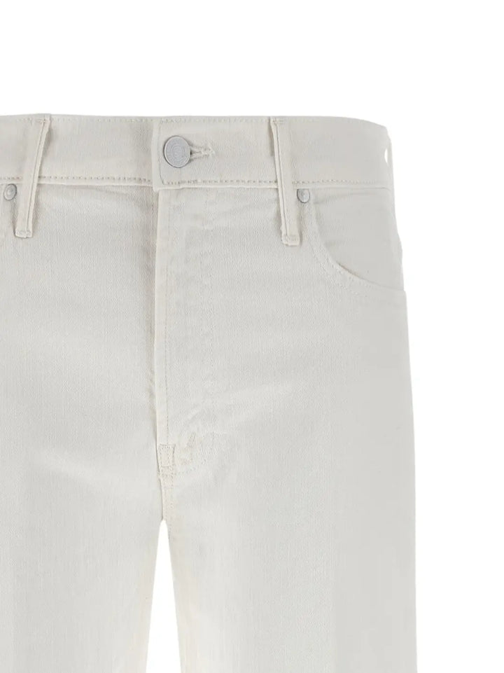 Mother Denim White Cotton Flared Jeans