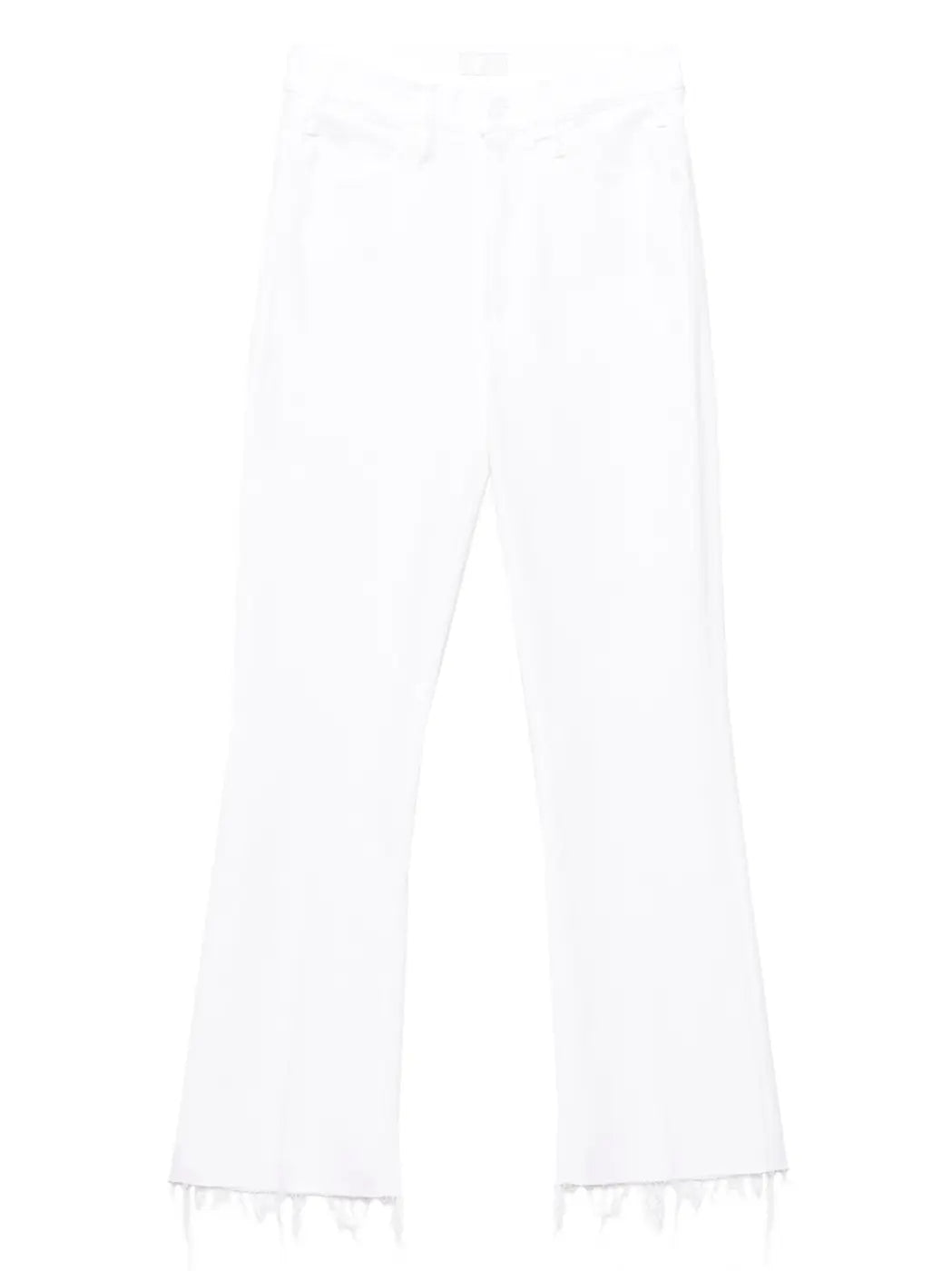 Mother Denim White Cotton Flared Jeans