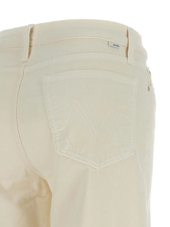 Mother Denim White Cotton Flared Pants
