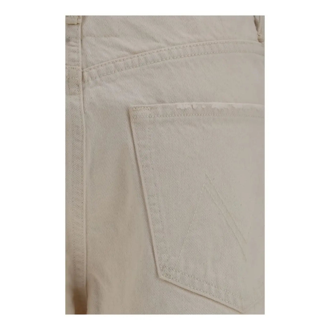 Mother Denim White Cotton Relaxed Fit Jeans