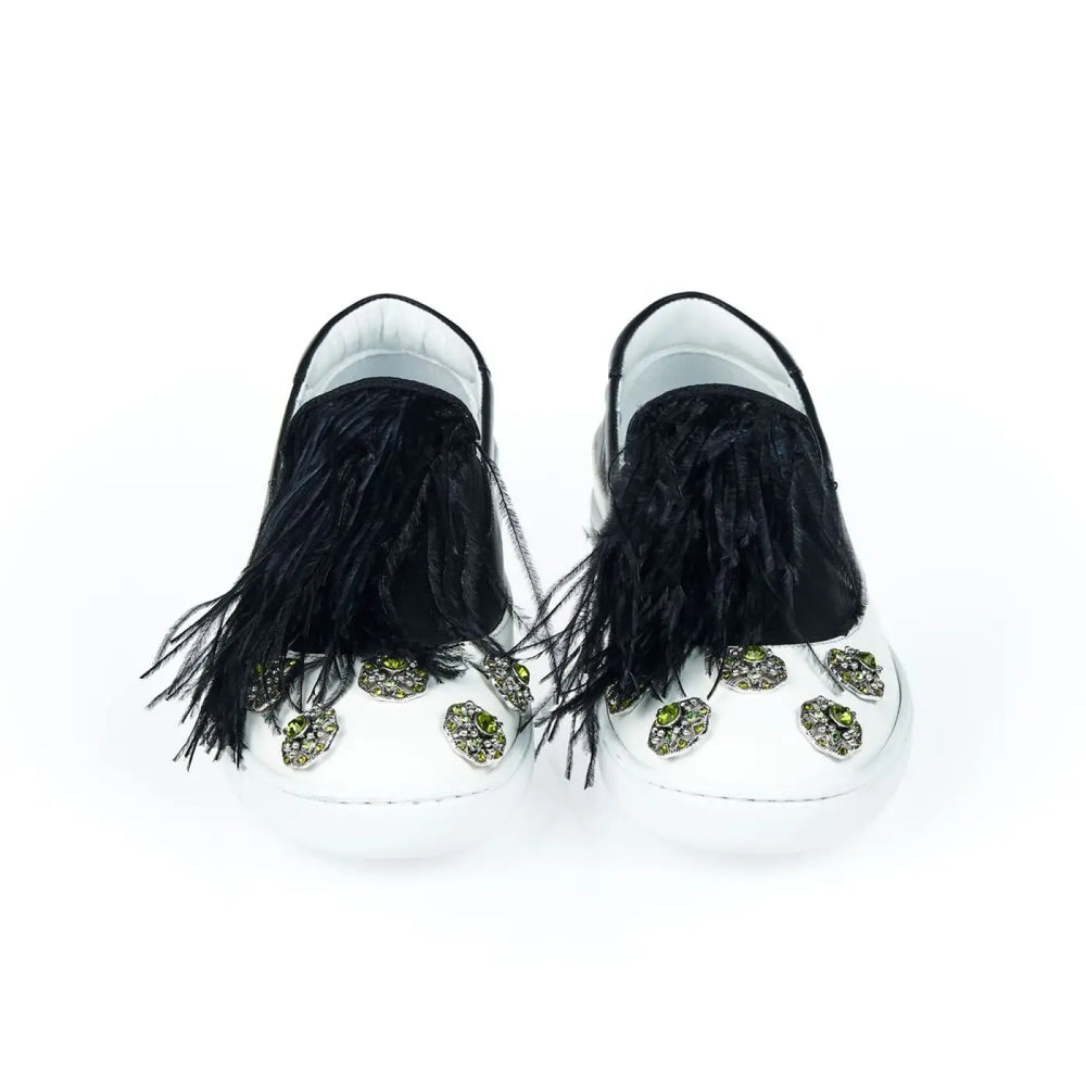 Mr&Mrs Italy Black Leather Women Slip-On Shoe