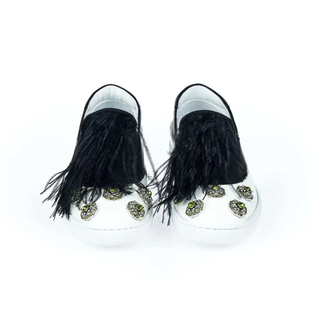 Mr&amp;Mrs Italy Black Leather Women Slip-On Shoe