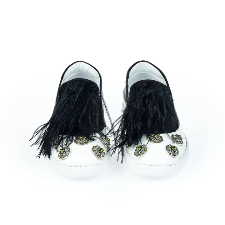 Mr&amp;Mrs Italy Black Leather Women Slip-On Shoe