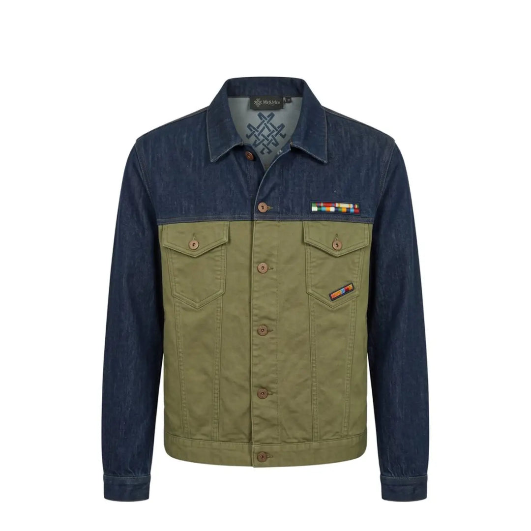 Mr&mrs Italy Blue Cotton Mens Jacket