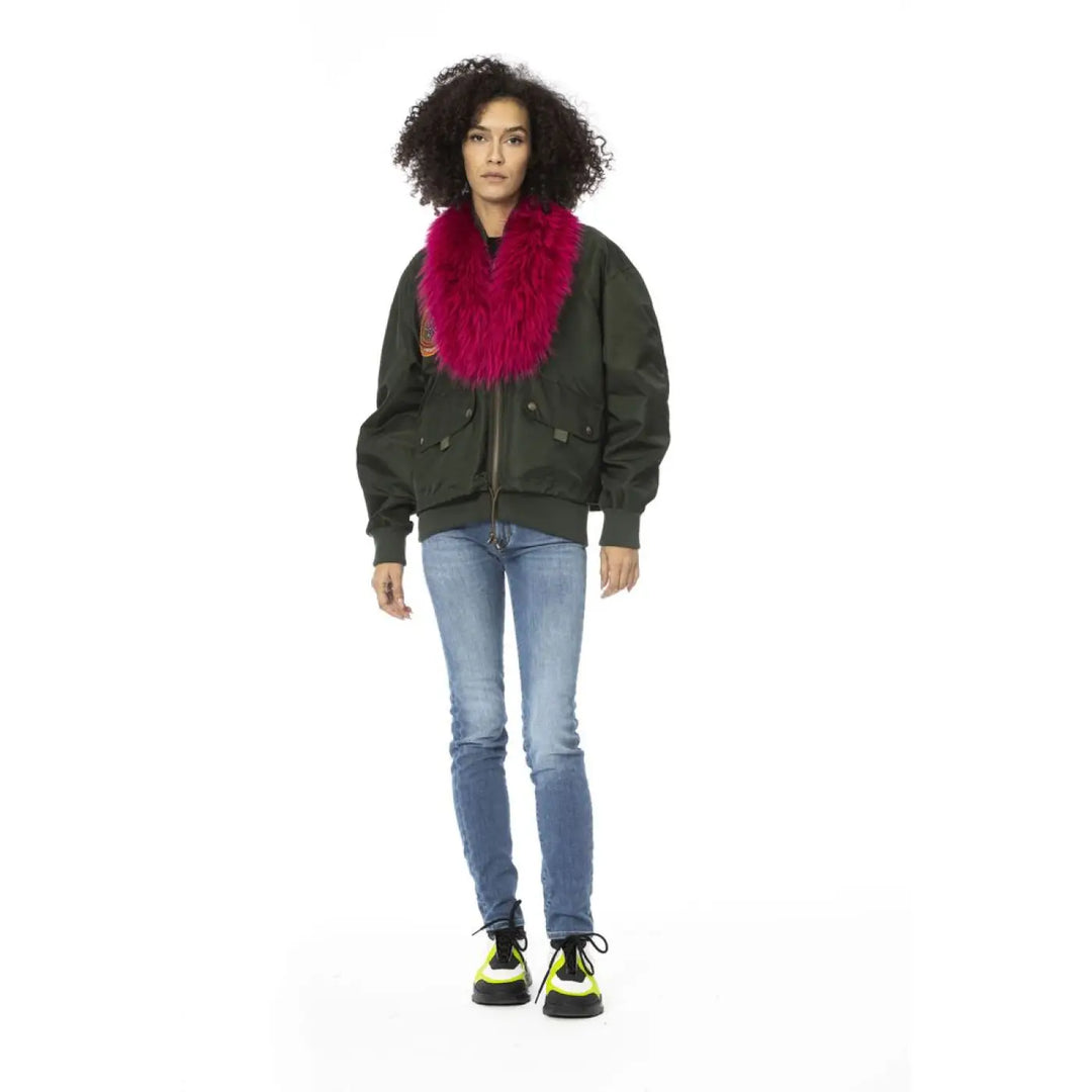 Mr&amp;Mrs Italy Green Polyamide Women Bomber Jacket