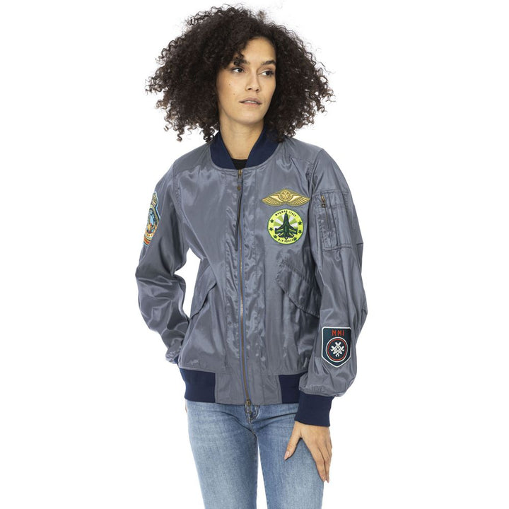 Mr&amp;Mrs Italy Bomber Jackets - Light Blue Polyamide Women Jacket