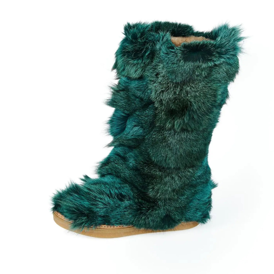 Mr&mrs Italy Teal Fur Women’s Shoe
