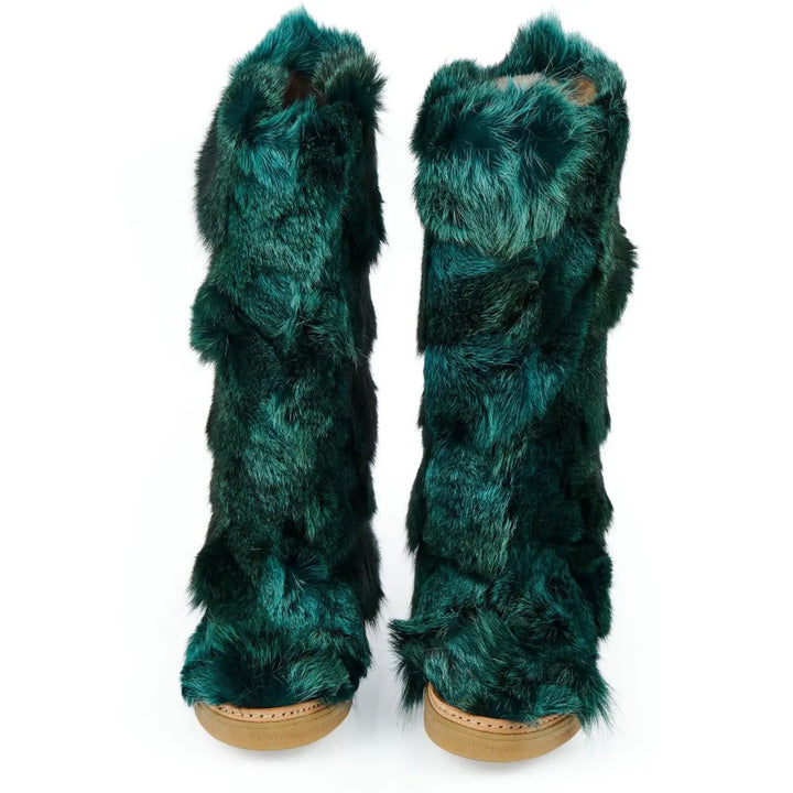 Mr&amp;mrs Italy Teal Fur Women’s Shoe