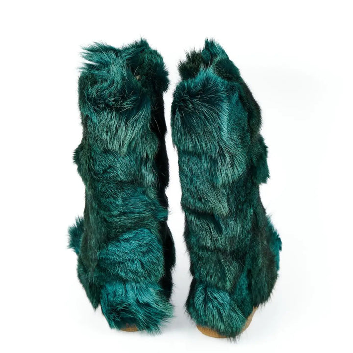 Mr&amp;mrs Italy Teal Fur Women’s Shoe