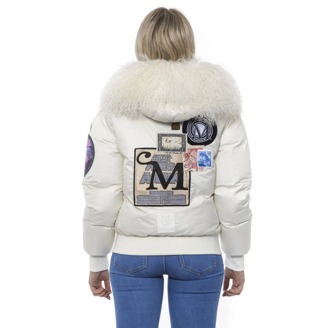 Mr&amp;Mrs Italy White Polyester Women Bomber Jacket