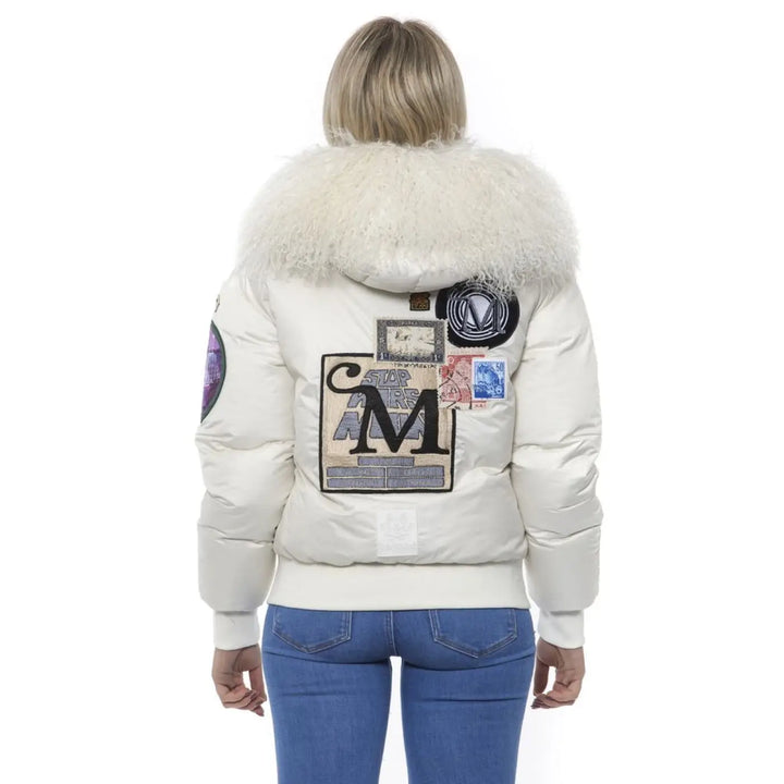 Mr&amp;Mrs Italy White Polyester Women Bomber Jacket