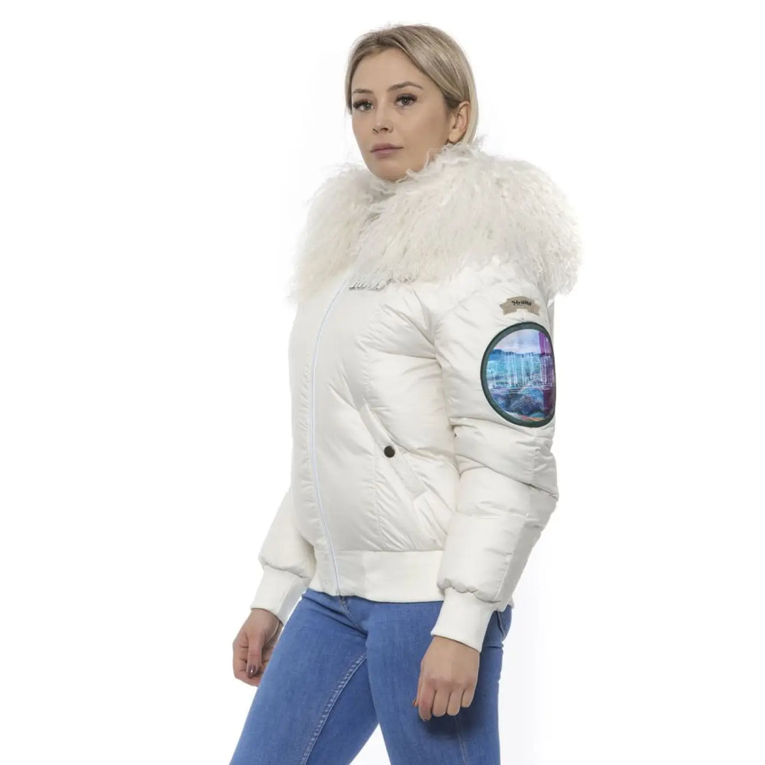 Mr&amp;Mrs Italy White Polyester Women Bomber Jacket