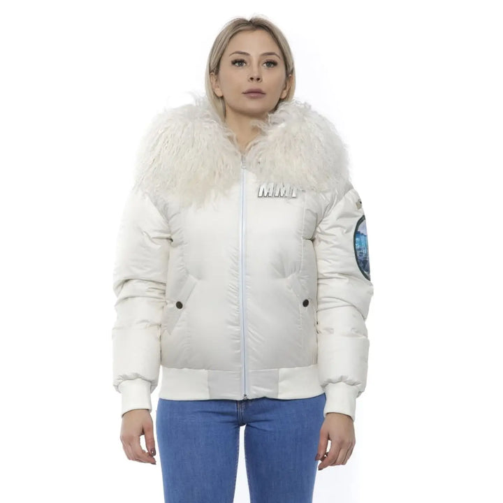 Mr&amp;Mrs Italy White Polyester Women Bomber Jacket
