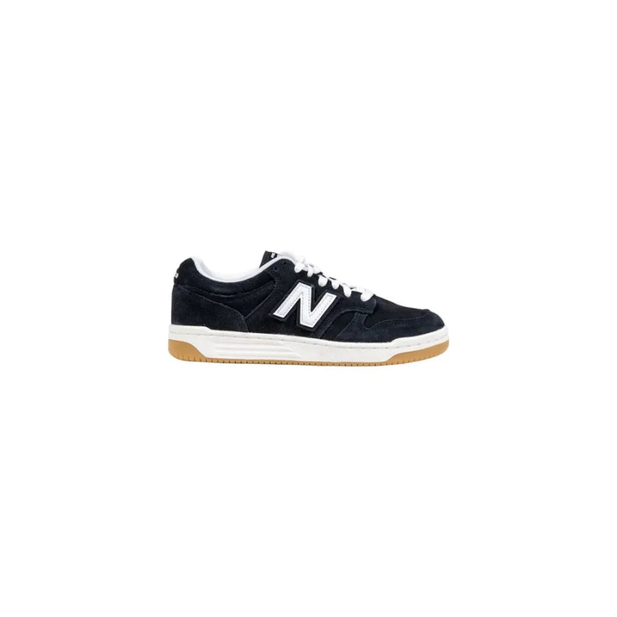 New Balance Black And White Leather Athletic Sneakers