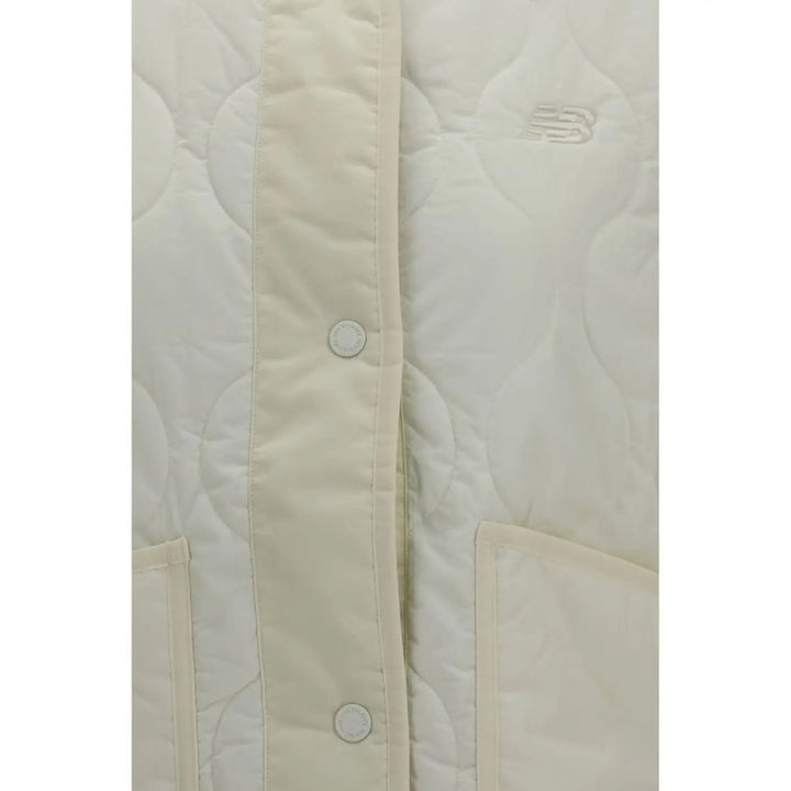 New Balance White Polyamide Sleeveless Jacket