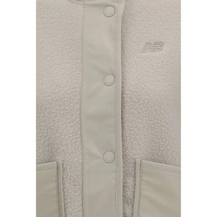 New Balance White Recycled Polyester Shell Jacket