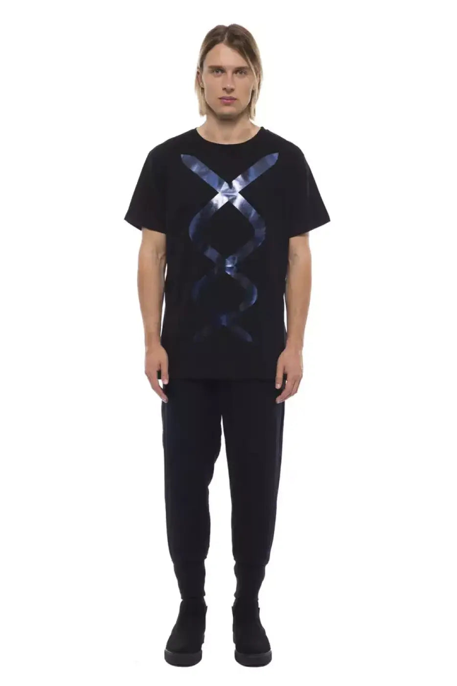 Nicolo Tonetto Black Cotton Men T-Shirt