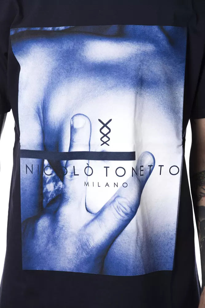 Nicolo Tonetto Blue Cotton Men T-shirt