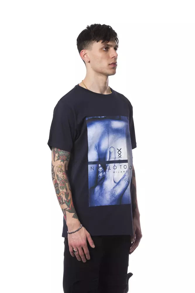 Nicolo Tonetto Blue Cotton Men T-shirt