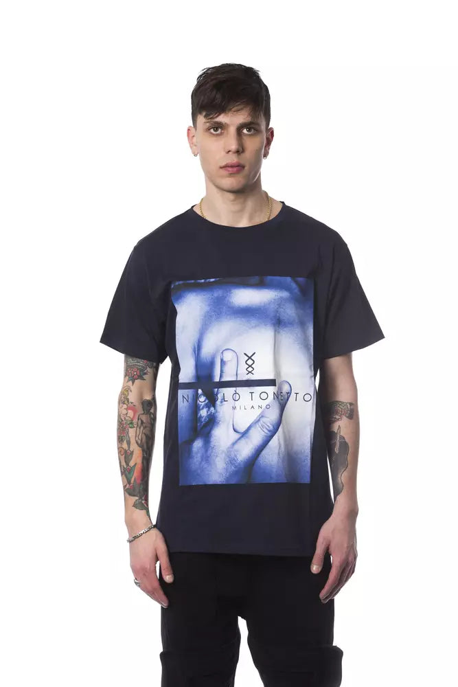 Nicolo Tonetto Blue Cotton Men T-shirt