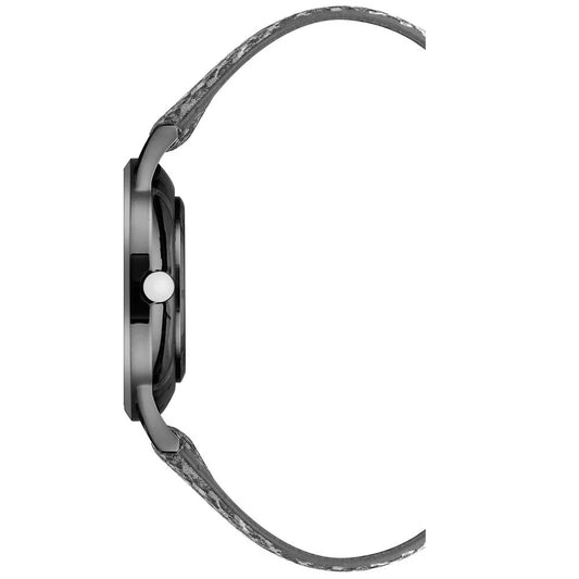 Nine West Black Leather Dress Watch Stainless Steel 34mm