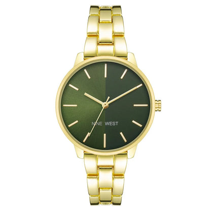 Nine West Gold Metal Dress Watch
