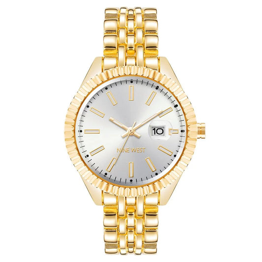 Nine West Gold Metal Dress Watch