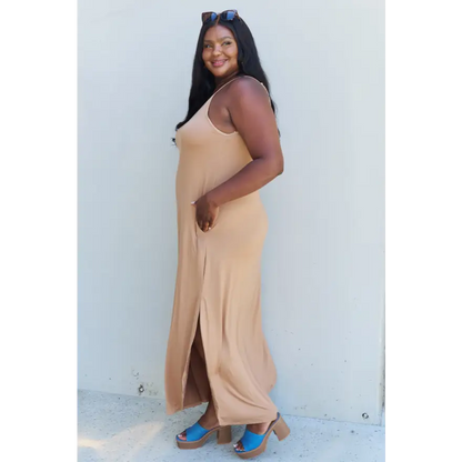 Elevate Your Style with the Slit Maxi Dress from Ninexis Good Energy Clothing Tops Trendsi