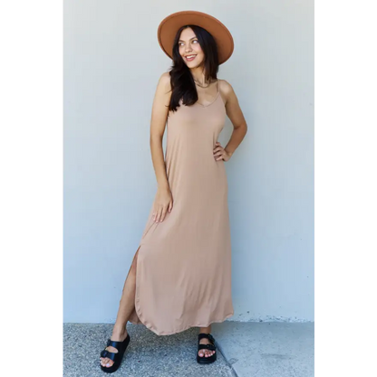 Elevate Your Style with the Slit Maxi Dress from Ninexis Good Energy Clothing Tops Trendsi