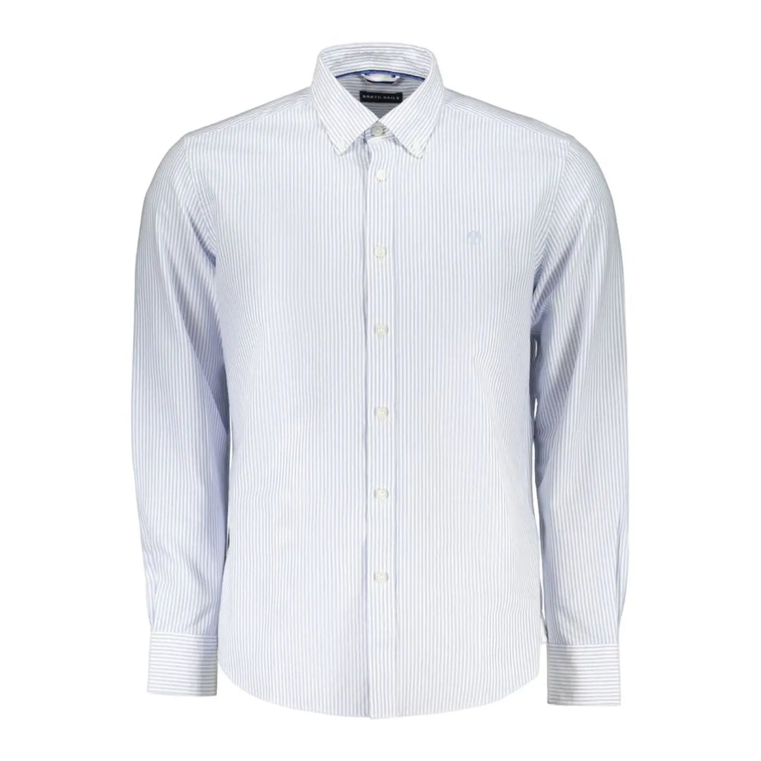North Sails Azzurro Cotton Men Shirt with Long Sleeves and Button-Down Collar