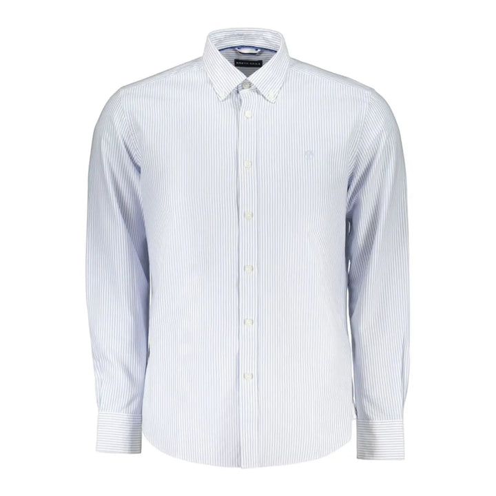 North Sails Azzurro Cotton Men Shirt with Long Sleeves and Button-down Collar