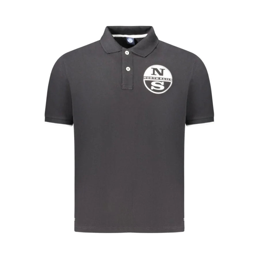 North Sails Black Cotton Men Polo